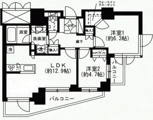 アリビオーレ神楽坂【18階】の間取り