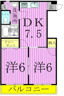 ホワイトコート綾瀬【2階】の間取り