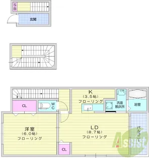 シャトレーハピネス2【3階】の間取り