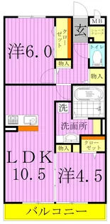 レイストリーフ【1階】の間取り