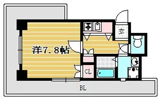 福岡県福岡市中央区渡辺通3【マンション】の間取り