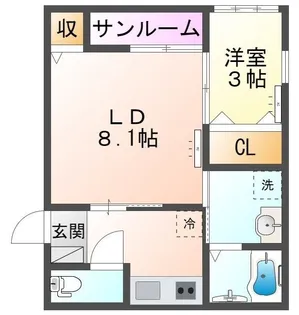 VILLACOURTCARROT14番館(202)【2階】の間取り