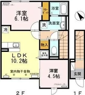 Dーroomリバーサイド【2階】の間取り
