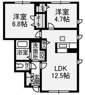 クレアガーデン A・B棟【1階】の間取り