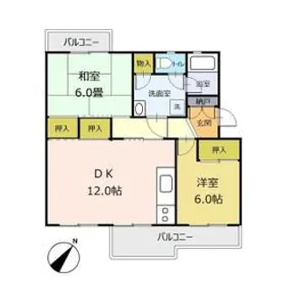 村上団地1街区10号棟【4階】の間取り