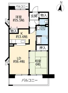 URサンヴァリエ藤井寺【5階】の間取り