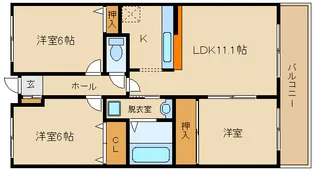 大阪府藤井寺市小山1【マンション】の間取り
