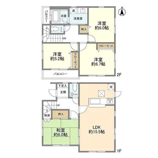 神奈川県横浜市緑区北八朔町【一戸建】の間取り