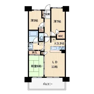 ヴァンフォートメイツ川口【7階】の間取り