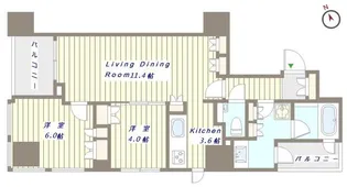 インプレストタワー芝浦エアレジデンス【7階】の間取り