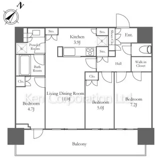 HARUMI FLAG PORT VILLAGE【3階】の間取り