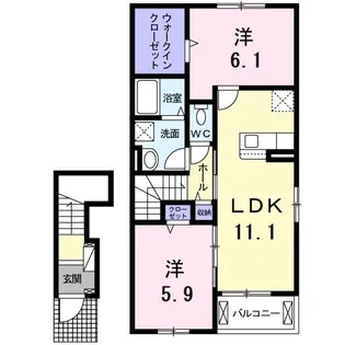 ミラ ソーレ【2階】の間取り