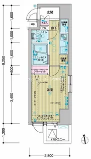 メインステージ東神田II【5階】の間取り