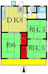 大越ハイツ【1階】の間取り