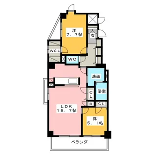 Stシャンテ【5階】の間取り