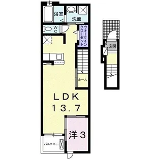 グリーン・パレス岡宮II【2階】の間取り