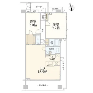 ブランズ美しが丘二丁目【3階】の間取り