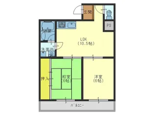ローズマンション新深江【3階】の間取り