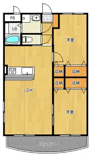 プレジールコート カルハマ【2階】の間取り