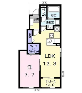 レスポワール鯏浦【1階】の間取り