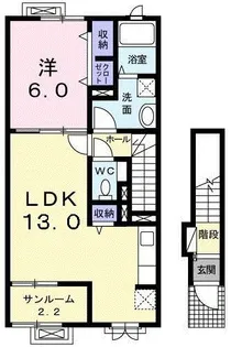 ジェントリー東根C【2階】の間取り