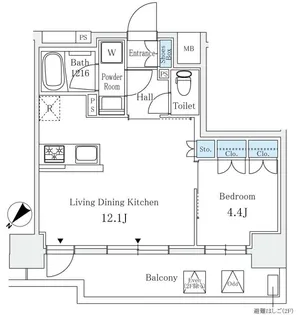 サンライズ茅場町【8階】の間取り