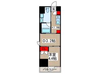 レジデンス門前仲町スクエア【7階】の間取り