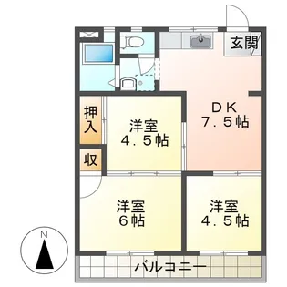 ケヤキハイツ1号棟【2階】の間取り