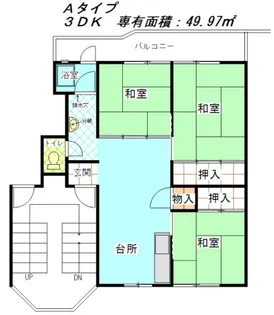 公社賃貸SMALIO 茨木郡山B【1階】の間取り