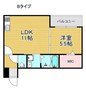 フジパレス住吉遠里小野III番館【1階】の間取り