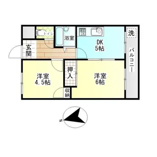 KKマンション【2階】の間取り