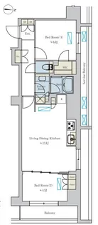 Brillia ist 池尻大橋【3階】の間取り