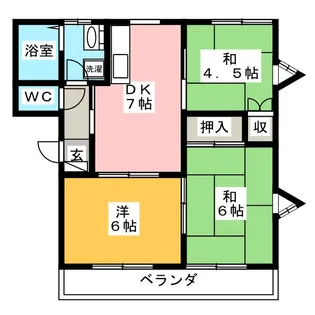 横山マリノス B【2階】の間取り