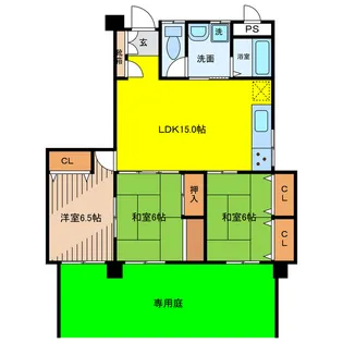 リヴィアンスエーゼットマンション【1階】の間取り