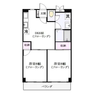 スカイコート南市川【2階】の間取り