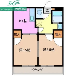 コーポワールド B棟【2階】の間取り