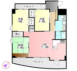 四季の里 秋棟【2階】の間取り
