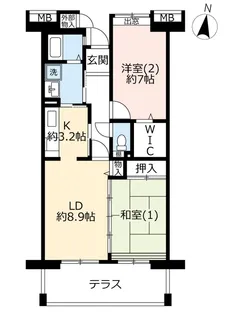 URプラザシティ新所沢けやき通り第二【1階】の間取り