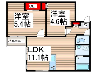 ミア流山【3階】の間取り