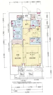 プレサンス京橋GREEN YARDレアルテ【6階】の間取り