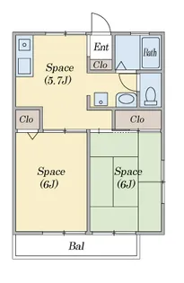 ハイツ中島【2階】の間取り
