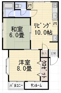 ノーブル山科A【1階】の間取り