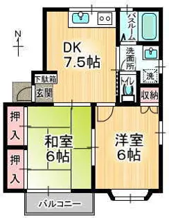 パークサイドヴィラB【2階】の間取り