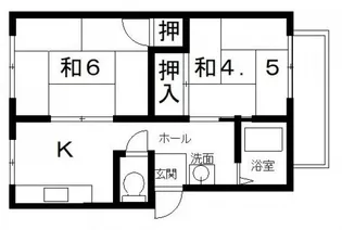 高安グリーンハイツ【2階】の間取り