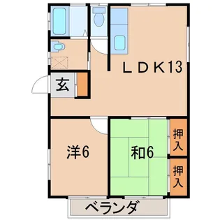 社前ハイツ【2階】の間取り