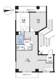 東京都三鷹市野崎2【マンション】の間取り