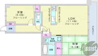 ソレアード舟丁【2階】の間取り