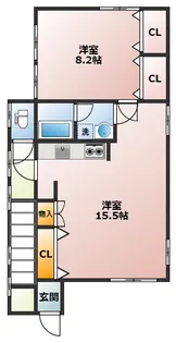 仁井田新田1丁目アパート【2階】の間取り