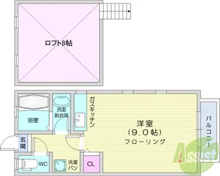 1Rの間取り画像