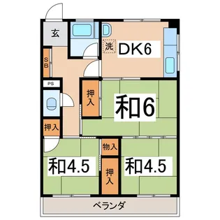 大手マンションB【2階】の間取り